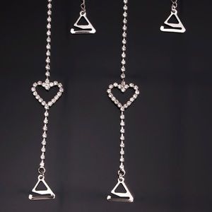 New - Crystal Rhinestone Heart Bling Bra Straps